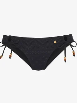 Bas de maillot de bain à nouer sur les côtés en matière structurée