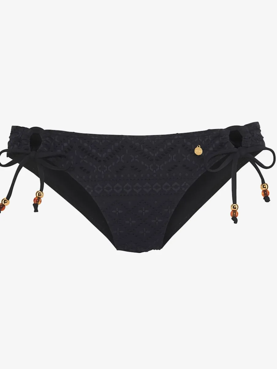 Bas de maillot de bain à nouer sur les côtés en matière structurée