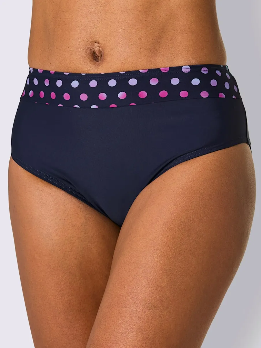 Bas de maillot de bain à pois et ceinture avec bordure