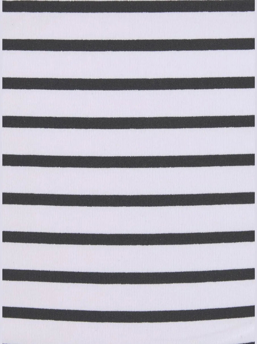Bas de maillot de bain rayé avec détails contrastés et rubans tressés