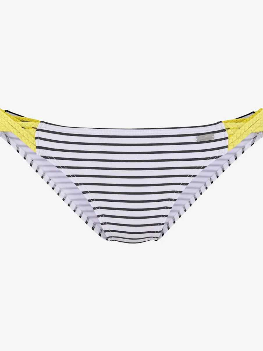 Bas de maillot de bain rayé avec détails contrastés et rubans tressés