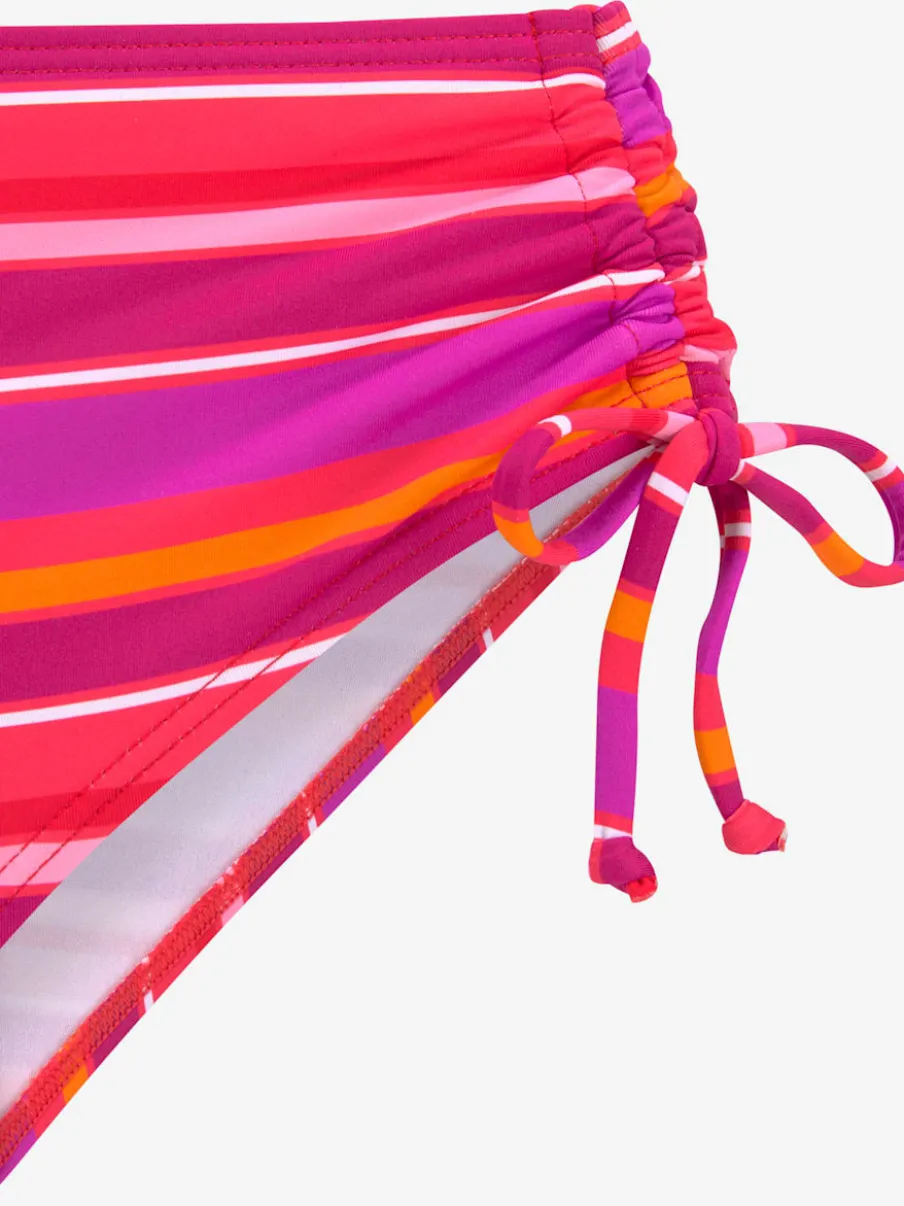 Bas de maillot de bain à rayures estivales avec taille haute ajustable