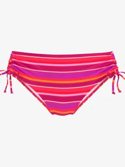 Bas de maillot de bain à rayures estivales avec taille haute ajustable