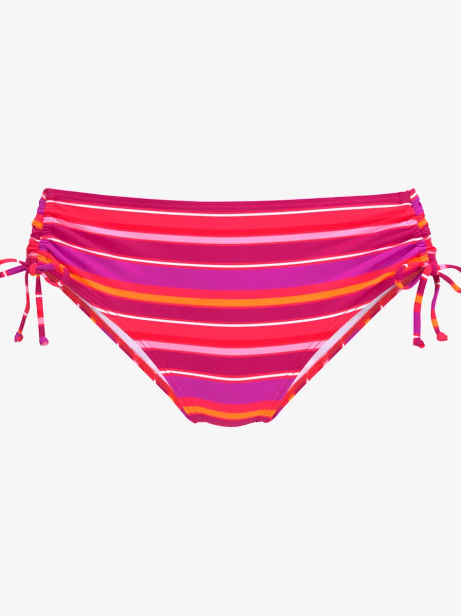 Bas de maillot de bain à rayures estivales avec taille haute ajustable