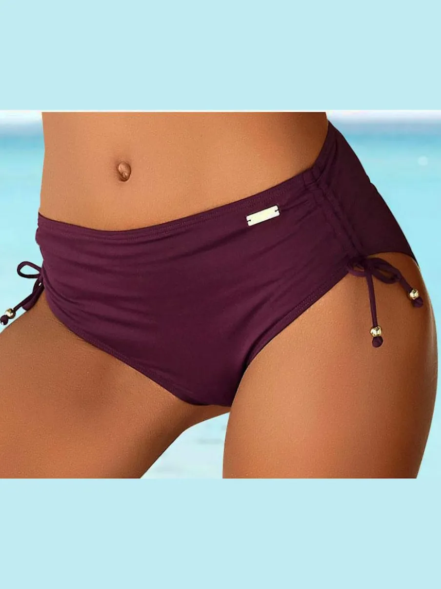 Bas de maillot de bain à resserrer sur les côtés en microfibre douce