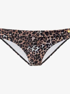 Bas de maillot de bain à revers avec motif léopard