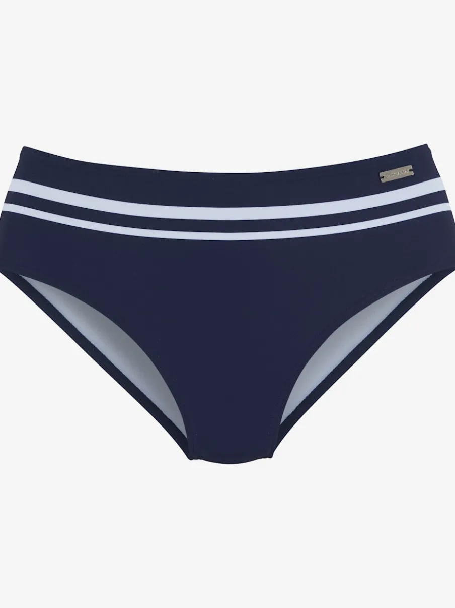 Bas de maillot de bain style marin à rayures horizontales et coupe haute