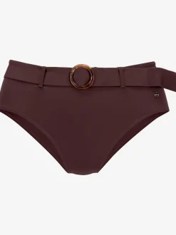 Bas de maillot de bain taille haute avec ceinture amovible et anneau
