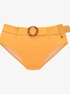 Bas de maillot de bain taille haute avec ceinture amovible et anneau