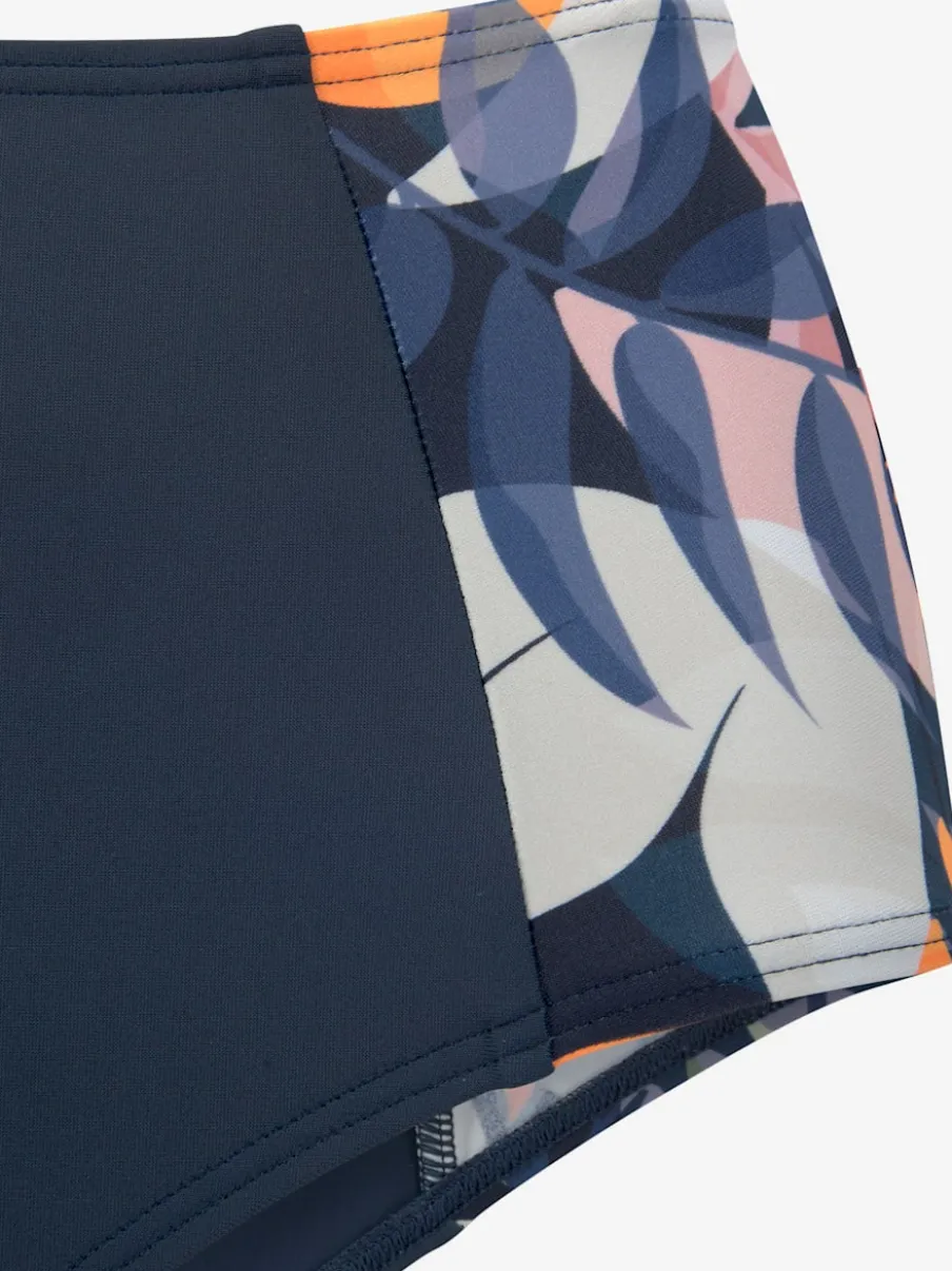 Bas de maillot de bain taille haute avec empiècements imprimés sur les côtés