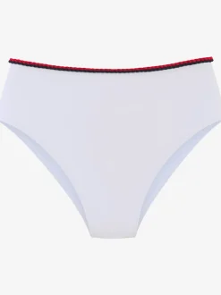 Bas de maillot de bain à taille haute avec cordons et empiècements recyclés
