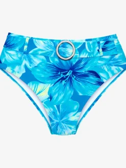 Bas de maillot de bain taille haute à imprimé floral et ceinture amovible