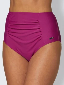 Bas de maillot de bain taille haute avec fronces et finition soignée