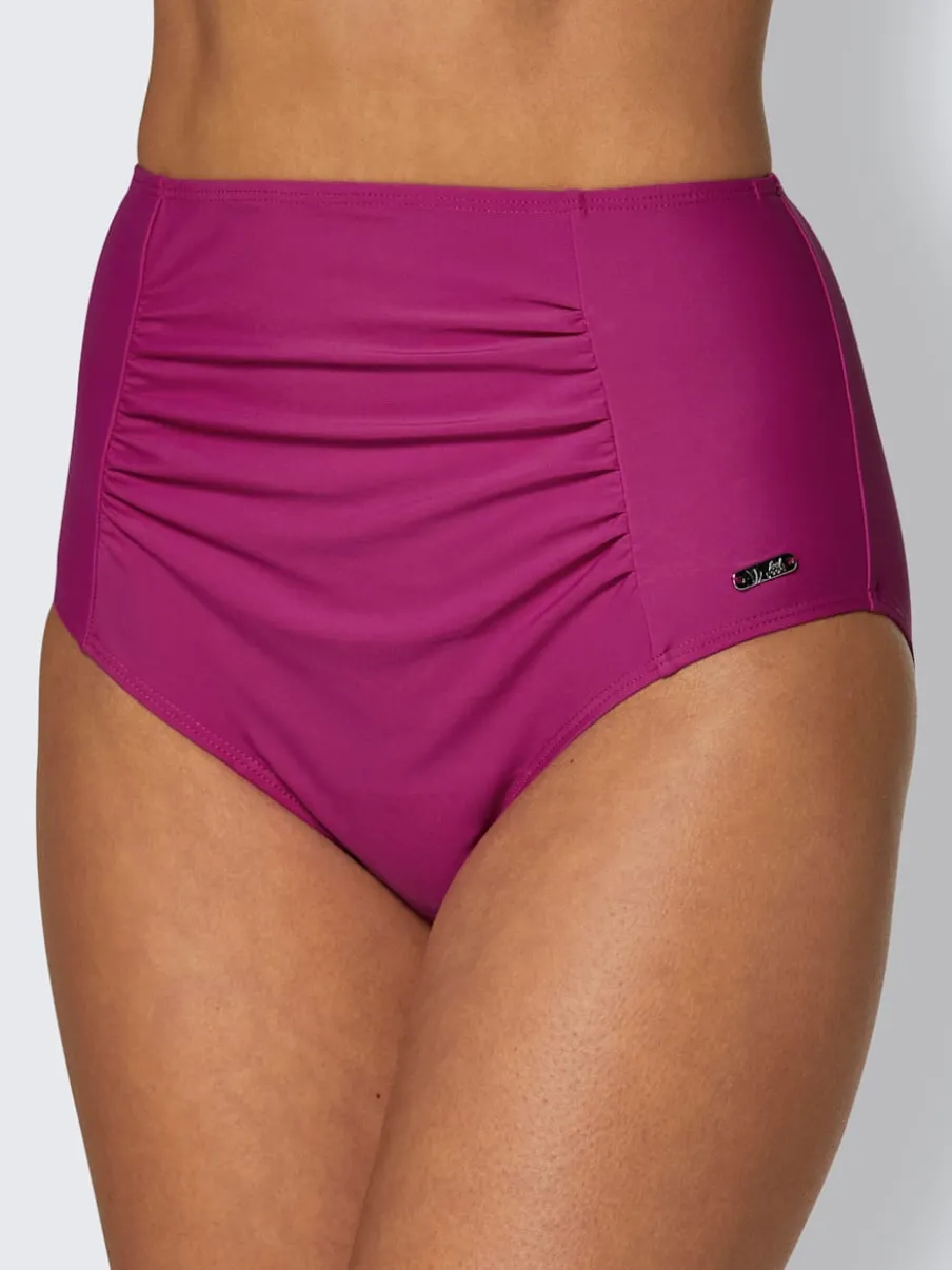 Bas de maillot de bain taille haute avec fronces et finition soignée