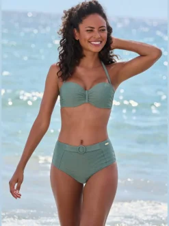 Bas de maillot de bain taille haute avec ceinture décorative