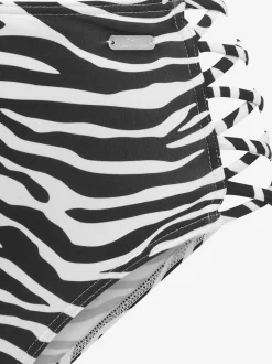 Bas de maillot de bain taille haute à imprimé animal et bandes croisées