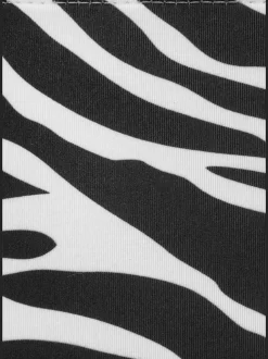 Bas de maillot de bain taille haute à imprimé animal et bandes croisées