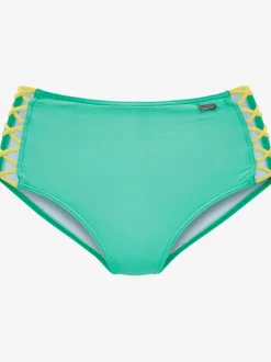 Bas de maillot de bain taille haute avec bandes croisées et finition douce