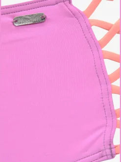 Bas de maillot de bain taille haute avec bandes croisées et finition douce
