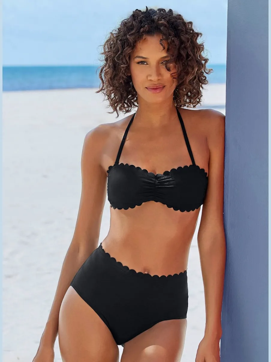 Bas de maillot de bain taille haute en microfibre douce