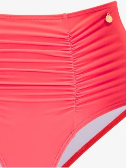 Bas de maillot de bain taille haute en fronces gainantes