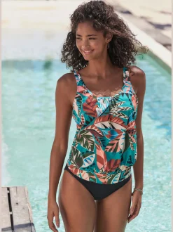 Bas de maillot de bain uni avec finitions soignées et coupe moderne