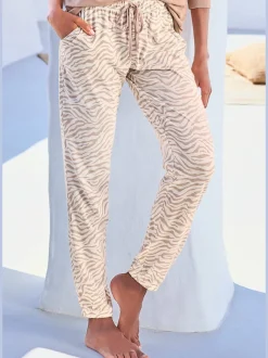Bas de pyjama pantalon de pyjama avec poches fendues