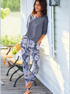 Bas de pyjama pantalon de pyjama avec imprimé sur toute la surface
