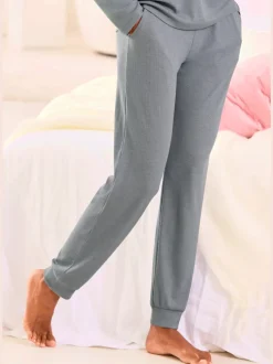 Bas de pyjama pantalon en tricot côtelé