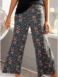 Bas de pyjama pantalon jupe-culotte de pyjama à motifs