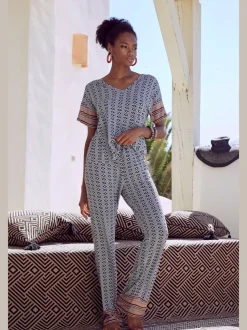 Bas de pyjama pantalon large avec motif ethnique