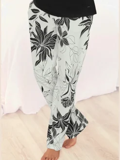 Bas de pyjama pantalon longueur cheville à imprimé floral