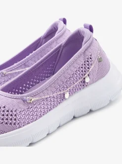 Baskets chaussures en textiles, chaussures en tissu avec chaîne décorative raffinée amovible pour un look personnalisé
