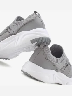 Baskets chaussures en textile, chaussures en tissu avec semelle chunky tendance