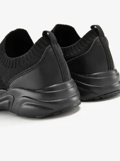 Baskets chaussures en textile, chaussures en tissu avec semelle chunky tendance