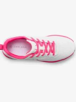 Baskets chaussures en textile, chaussures en tissu avec détails contrastés pour un look raffiné