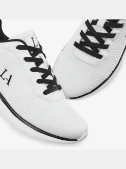 Baskets chaussures en textile, chaussures en tissu avec détails contrastés pour un look raffiné