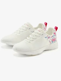 Baskets chaussures en textile, chaussures en tissu avec imprimé floral tendance et élégant