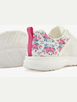 Baskets chaussures en textile, chaussures en tissu avec imprimé floral tendance et élégant