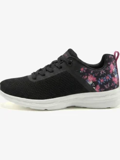 Baskets chaussures en textile, chaussures en tissu avec imprimé floral tendance et élégant
