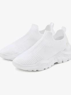 Baskets chaussures en textile, chaussures en tissu – particulièrement légères et confortables, avec semelle chunky tendance