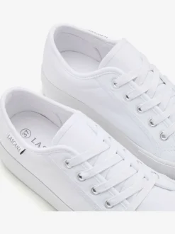 Baskets chaussures en textile, chaussures en tissu avec semelle compensée tendance