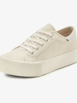 Baskets chaussures en textile, chaussures en tissu avec semelle compensée tendance