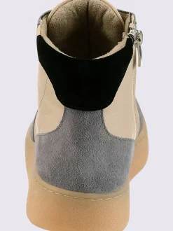 Baskets cuir de bœuf nappa et velours