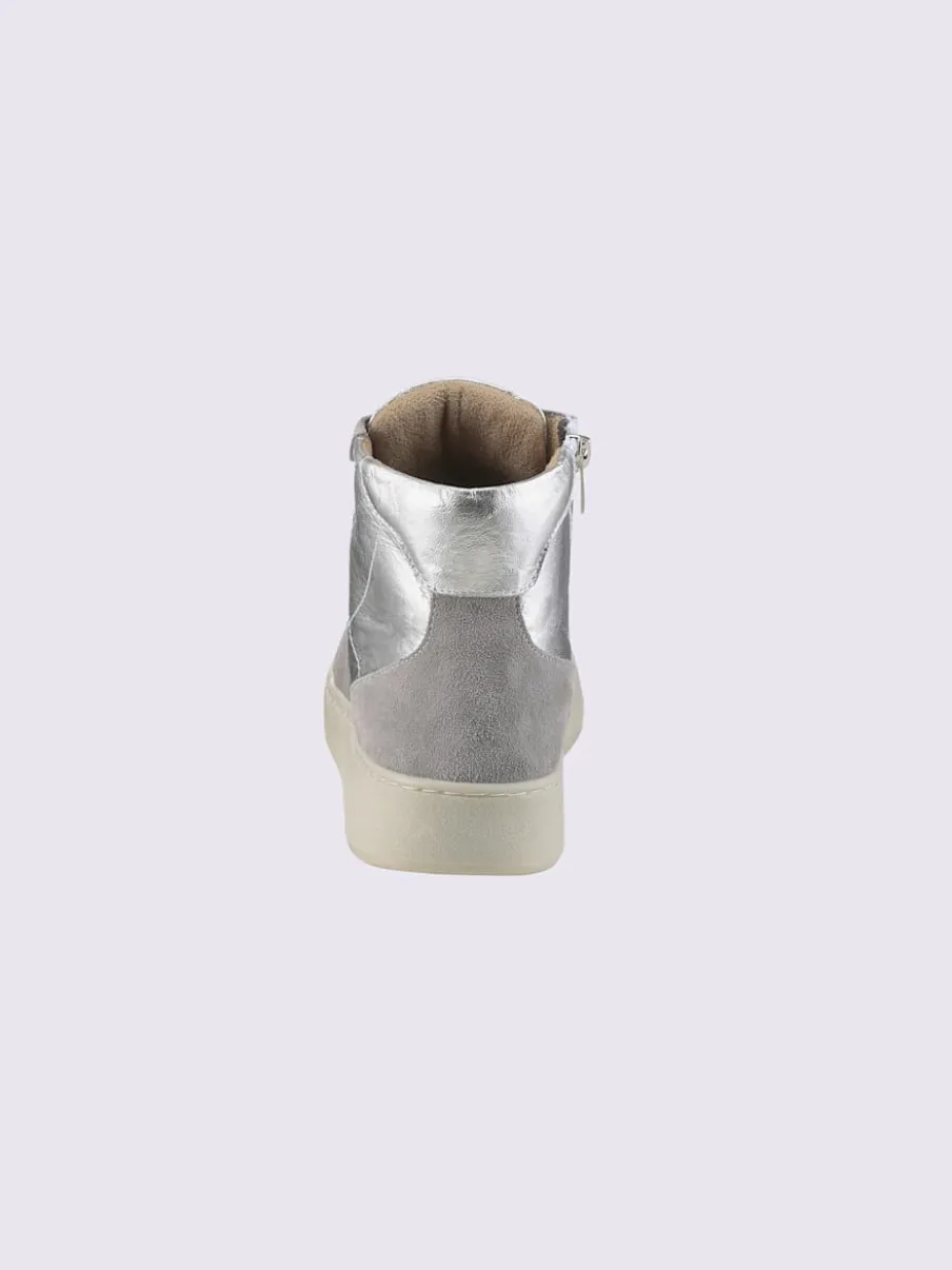 Baskets cuir de bœuf nappa et velours