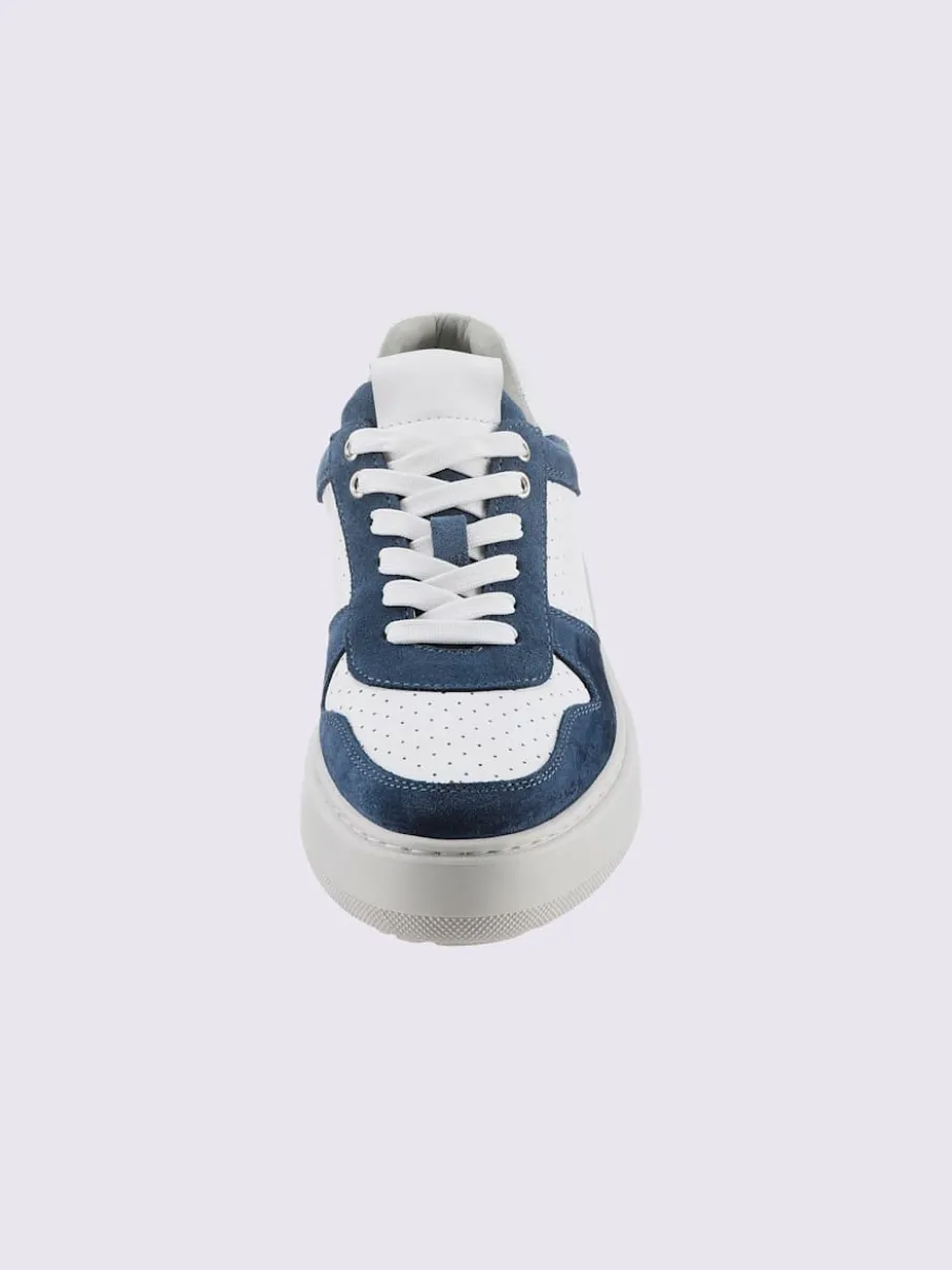 Baskets cuir de bœuf nappa et velours