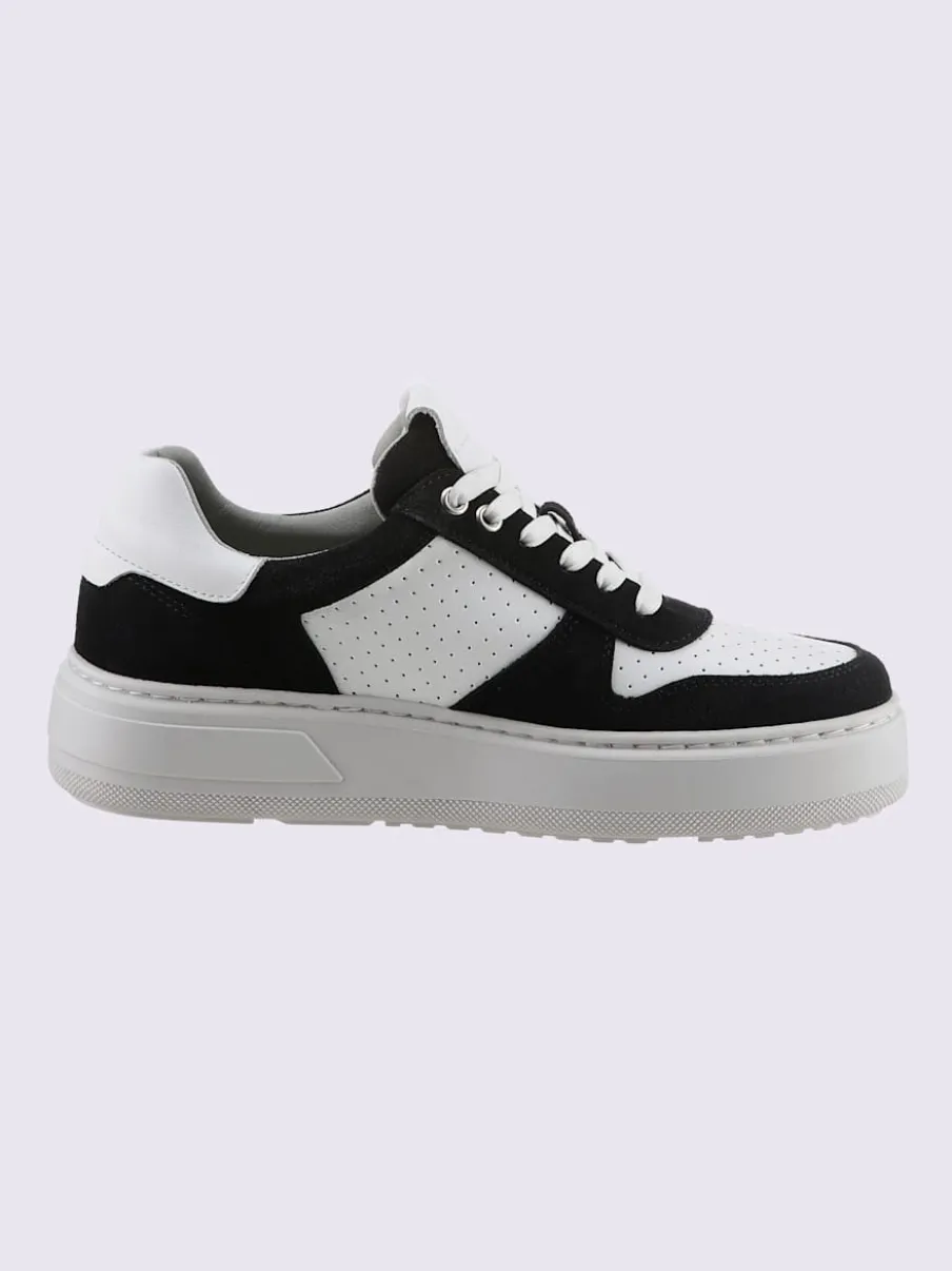 Baskets cuir de bœuf nappa et velours