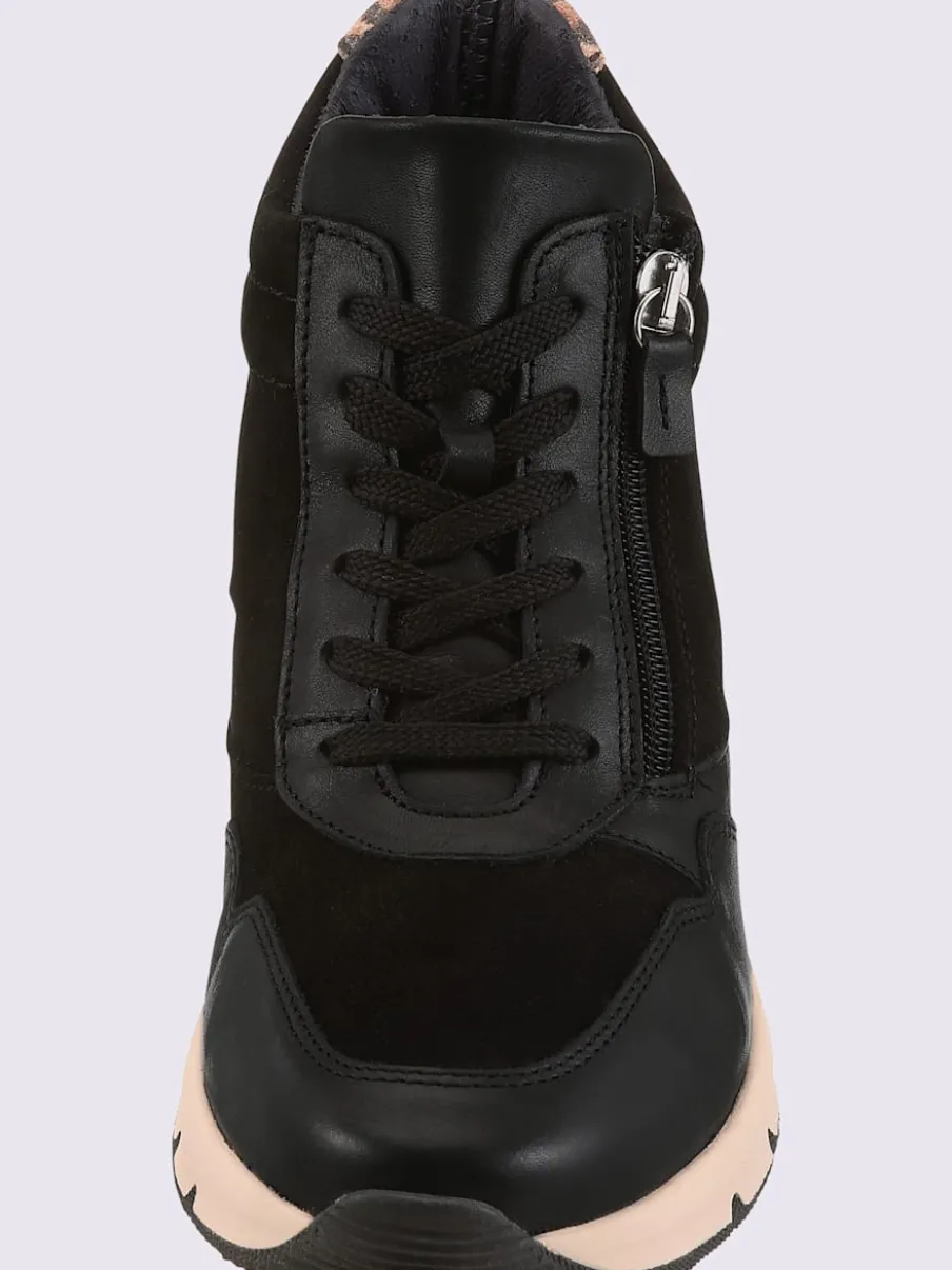 Baskets cuir de bœuf nappa et velours