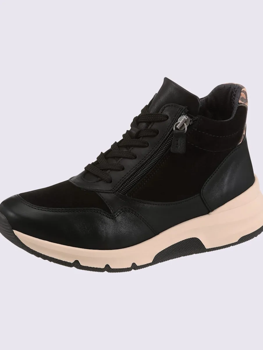Baskets cuir de bœuf nappa et velours