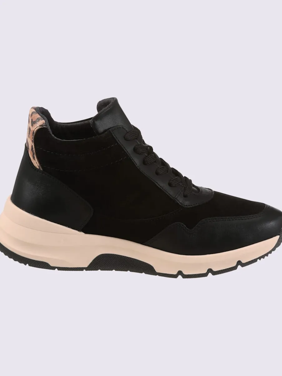 Baskets cuir de bœuf nappa et velours
